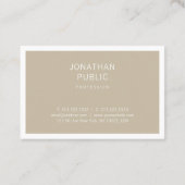 Chic-minimalistisch design Simple Plain Stylish Tr Visitekaartje (Achterkant)