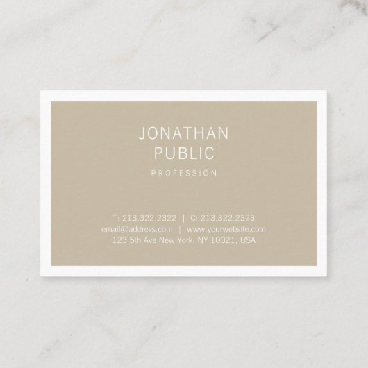 Chic-minimalistisch design Simple Plain Stylish Tr Visitekaartje (Achterkant)