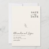 Chic-minimalistisch handboek - ivory QR-code Save The Date (Voorkant)