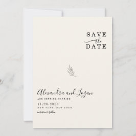 Chic-minimalistisch handboek - ivory QR-code Save The Date