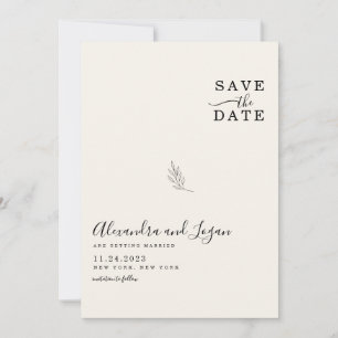 Chic-minimalistisch handboek - ivory QR-code Save The Date