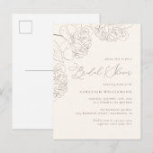 Chic-minimalistisch handgetekend Vrijgezellenfeest Uitnodiging Briefkaart (Voorkant / Achterkant)