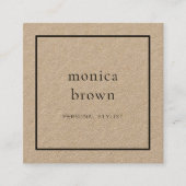 Chic minimalistisch modern | kraft vierkante visitekaartje (Voorkant)