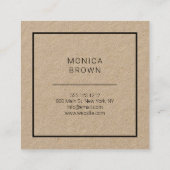 Chic minimalistisch modern | kraft vierkante visitekaartje (Achterkant)