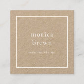 Chic minimalistisch modern | Kraft Vierkante Visitekaartje (Voorkant)