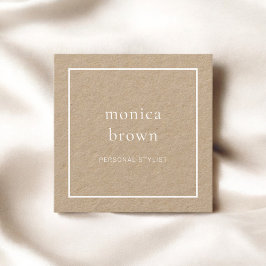 Chic minimalistisch modern | Kraft Vierkante Visitekaartje