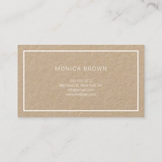 Chic minimalistisch modern | Kraft Visitekaartje (Achterkant)