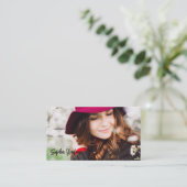 Chic minimalistisch toevoegen Foto & QR Code Logo Visitekaartje (Staand voorkant)