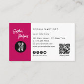 Chic minimalistisch toevoegen Foto & QR Code Logo Visitekaartje (Achterkant)
