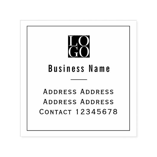 Chic Minimalistisch Zakelijk Logo Wit Zelfinktende Stempel (Design)