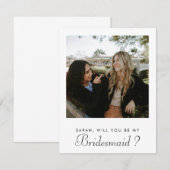 Chic minimalistisch zul je mijn bruidsmeisje foto  (Voorkant / Achterkant)