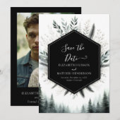 Chic minimalistische berg bruiloft save the date (Voorkant / Achterkant)