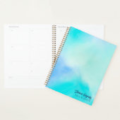 Chic Minimalistische Blauwe Abstracte Kunstplanner Planner (Display)
