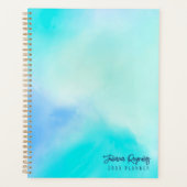 Chic Minimalistische Blauwe Abstracte Kunstplanner Planner (Voorkant)