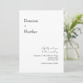 CHIC minimalistische elegantie bruiloft Kaart (Staand voorkant)