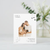 Chic minimalistische foto Baby shower Dank u Briefkaart (Staand voorkant)