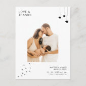 Chic minimalistische foto Baby shower Dank u Briefkaart (Voorkant)