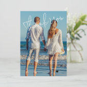 Chic minimalistische foto bruiloft bedankkaart (Staand voorkant)