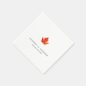 Chic Minimalistische Herfst Maple Leaf Wedding Servet (Hoek)