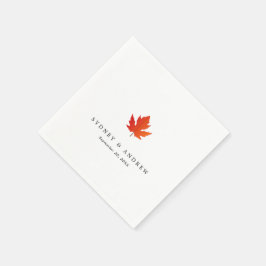 Chic Minimalistische Herfst Maple Leaf Wedding Servet