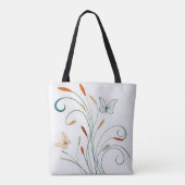Chic minimalistische kalligrafie grote vlinders tote bag (Achterkant)