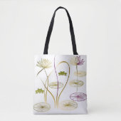 Chic minimalistische kalligrafie kikkers en lelie  tote bag (Voorkant)