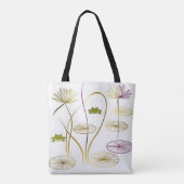 Chic minimalistische kalligrafie kikkers en lelie  tote bag (Achterkant)