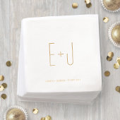 Chic Minimalistische Moderne Monogrammed Wedding Folie Servetten