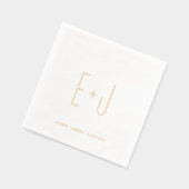 Chic Minimalistische Moderne Monogrammed Wedding Folie Servetten (Links)