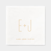 Chic Minimalistische Moderne Monogrammed Wedding Folie Servetten (Voorkant)