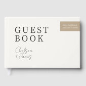 Chic Minimalistische Neutral Taupe paar bruiloft Gastenboek (Voorkant)