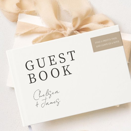 Chic Minimalistische Neutral Taupe paar bruiloft Gastenboek