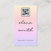 Chic-minimalistische textuur | QR-code Visitekaartje (Voorkant)