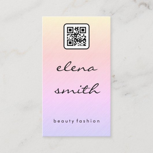 Chic-minimalistische textuur | QR-code Visitekaartje (Voorkant)