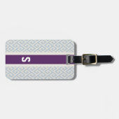 Chic mint abstract geometrisch patroon monogram bagagelabel (Voorkant horizontaal)