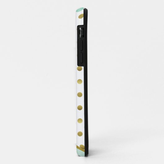 Chic Mint and Gold Polka Dots  Case-Mate iPhone Case (Achterkant/links)