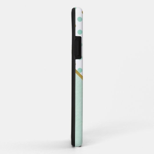 Chic Mint and Gold Polka Dots Case-Mate iPhone Case (Achterkant/rechts)