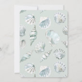 Chic Mint Blue Beach Shells Wedding Kaart (Achterkant)