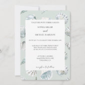 Chic Mint Blue Beach Shells Wedding Kaart (Voorkant)