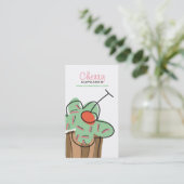 Chic Mint Cherry Cupcake Sweet Bakery Dessert Shop Visitekaartje (Staand voorkant)