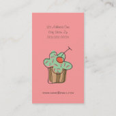 Chic Mint Cherry Cupcake Sweet Bakery Dessert Shop Visitekaartje (Achterkant)