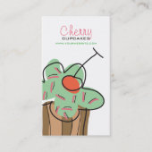 Chic Mint Cherry Cupcake Sweet Bakery Dessert Shop Visitekaartje (Voorkant)