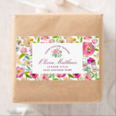 Chic Mint en Blush Pink Floral Business Etiket (Insitu)