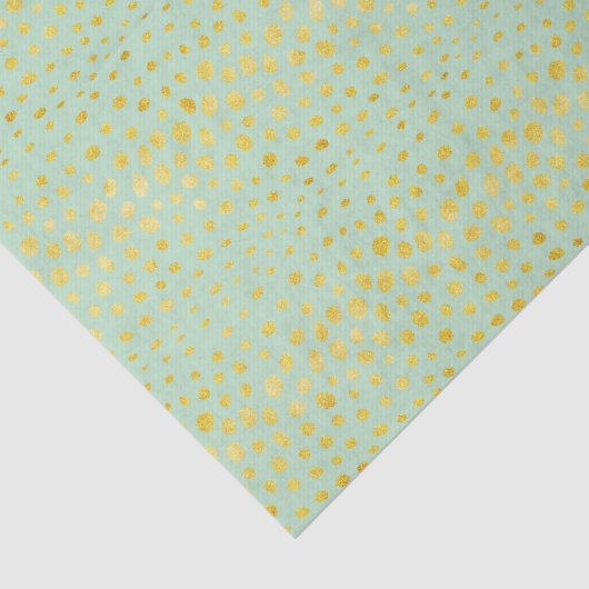 Chic mint faux gold glitter cheetah print monogram tissuepapier (Detail)