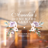 Chic Mint Floral Waterverf Bakery Rolling Pin Raamsticker (Vel 2)