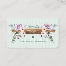 Chic Mint Floral Waterverf Bakery Rolling Pin