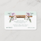 Chic Mint Floral Waterverf Bakery Rolling Pin Visitekaartje (Achterkant)