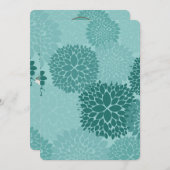 Chic Mint Flowers Baby shower Kaart (Voorkant / Achterkant)