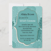 Chic Mint Flowers Baby shower Kaart (Achterkant)