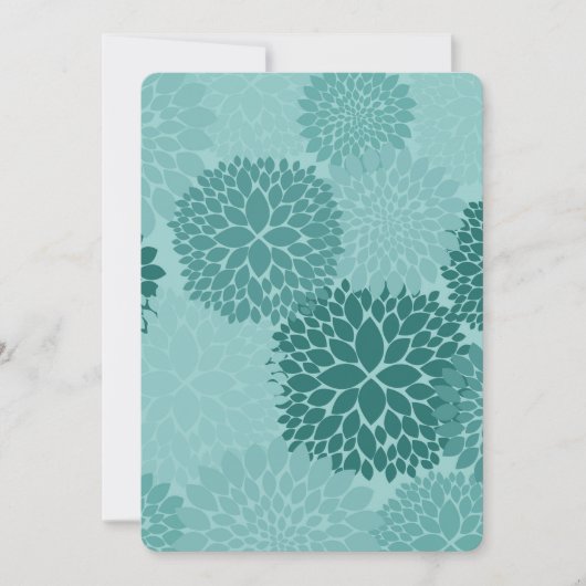 Chic Mint Flowers Baby shower Kaart (Voorkant)